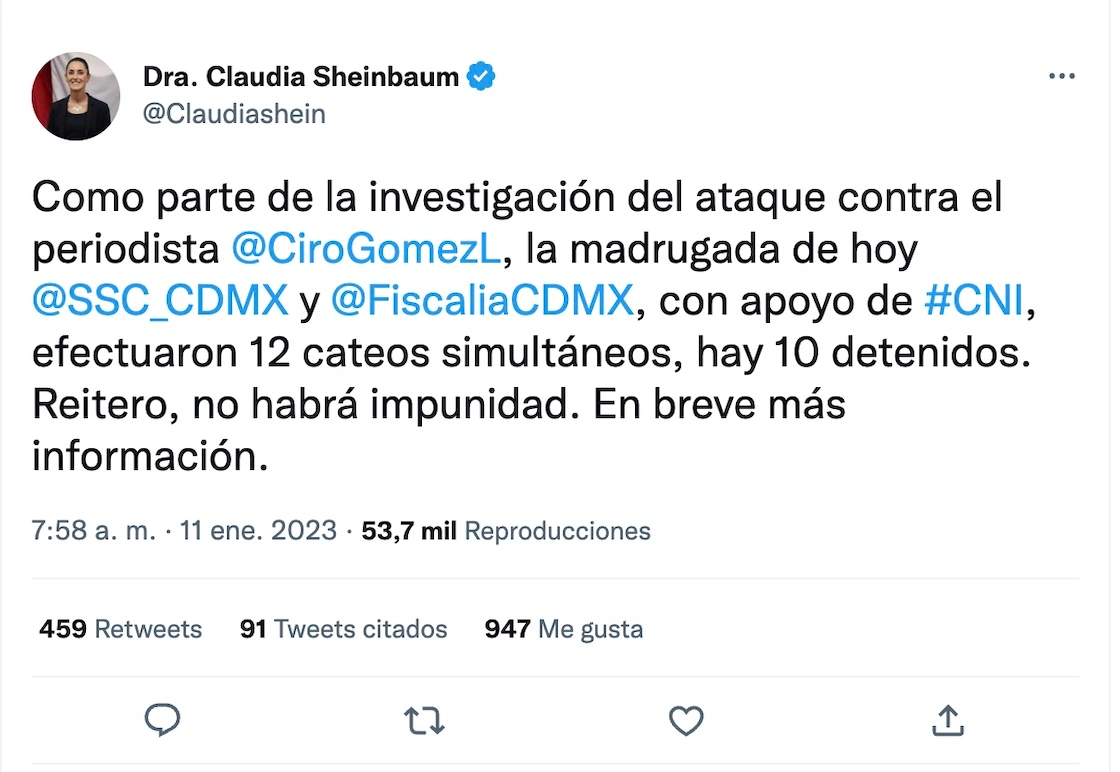 Detienen a 10 por ataque contra el periodista Ciro Gómez Leyva en CDMX