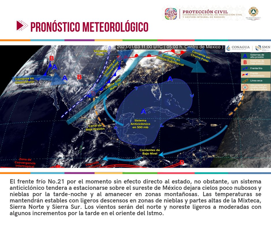Permanecerán condiciones estables del tiempo en Oaxaca: Protección Civil Estatal