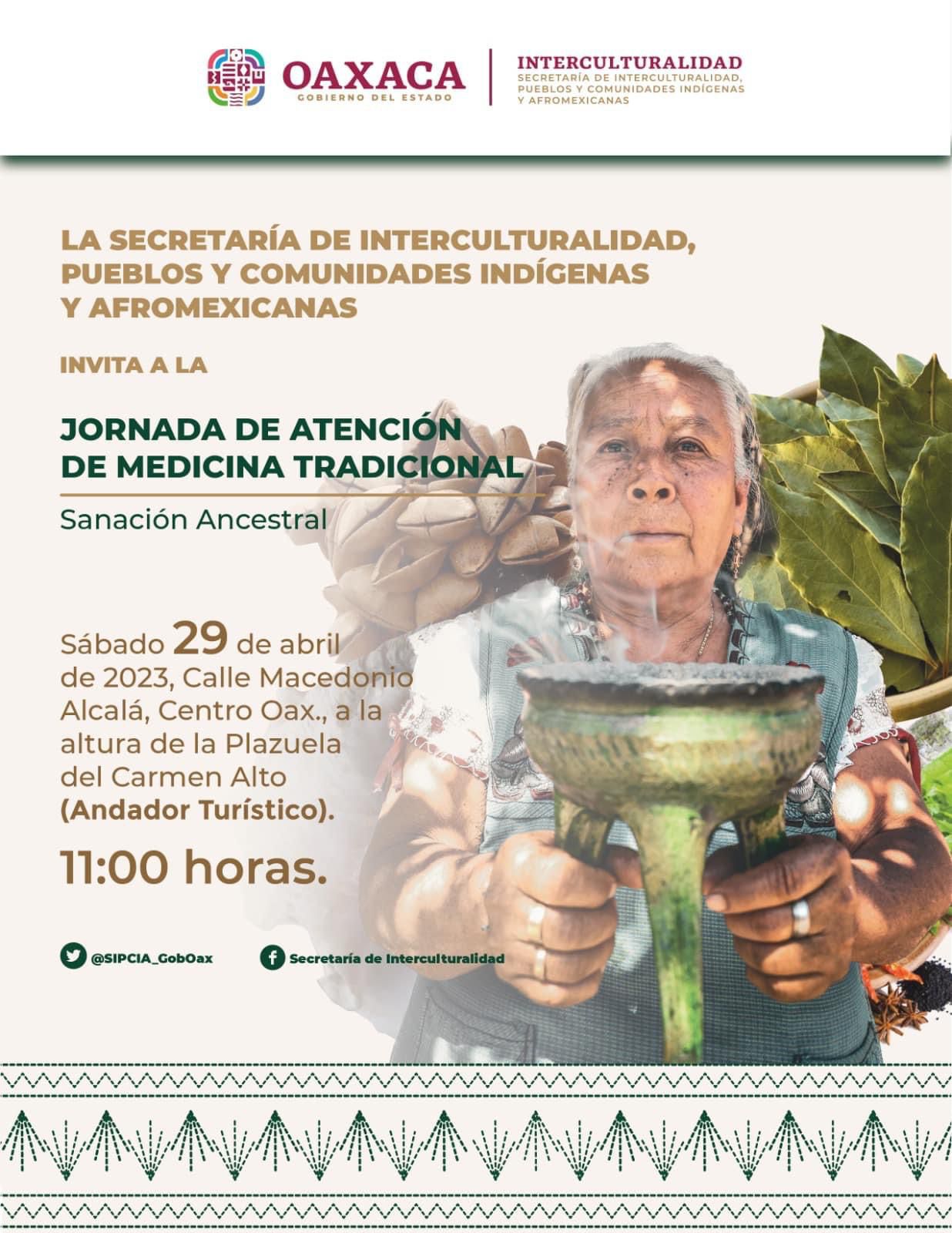 Realizará SIPCIA Primera “Jornada de Atención de Medicina Tradicional: Sanación Ancestral”