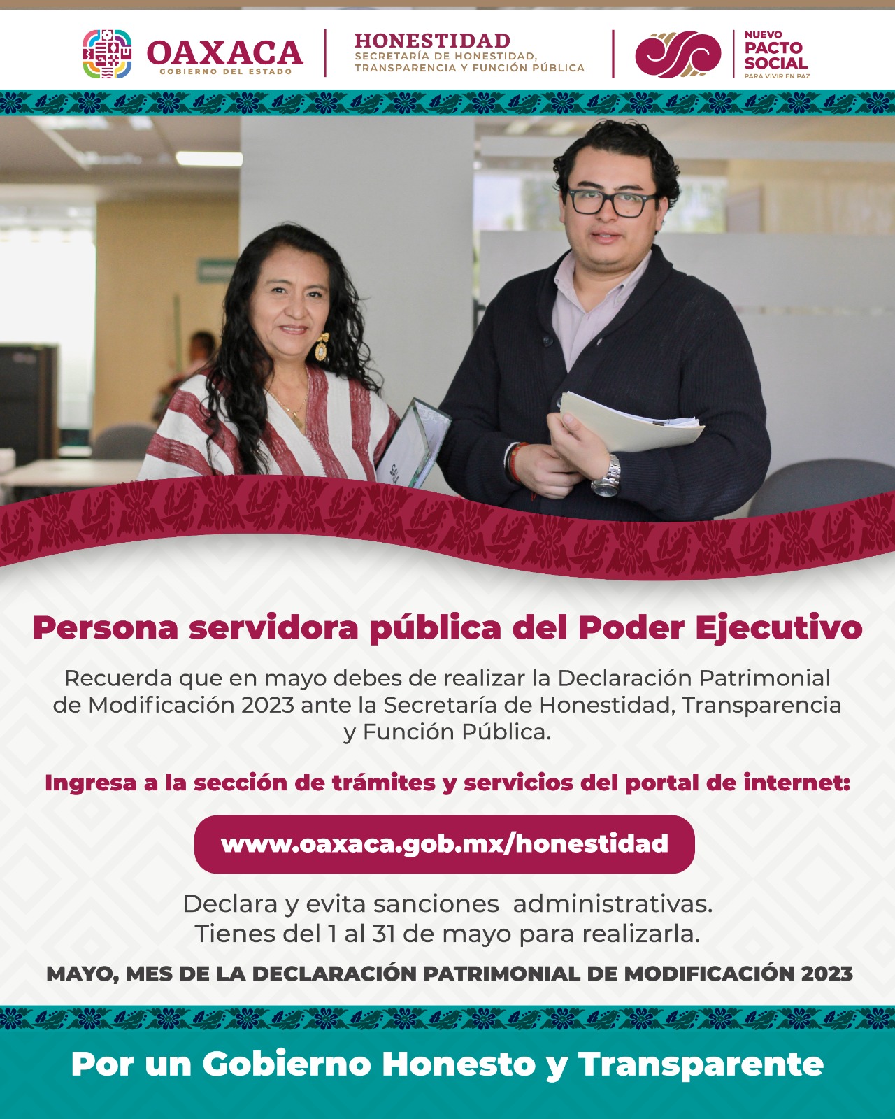 En mayo, personas servidoras públicas deben presentar su Declaración Patrimonial de Modificación 2023