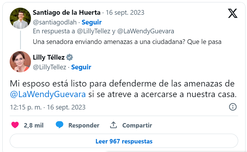 Lilly Téllez recibe críticas por su polémica respuesta a Wendy Guevara: “Cuide su peluca”.