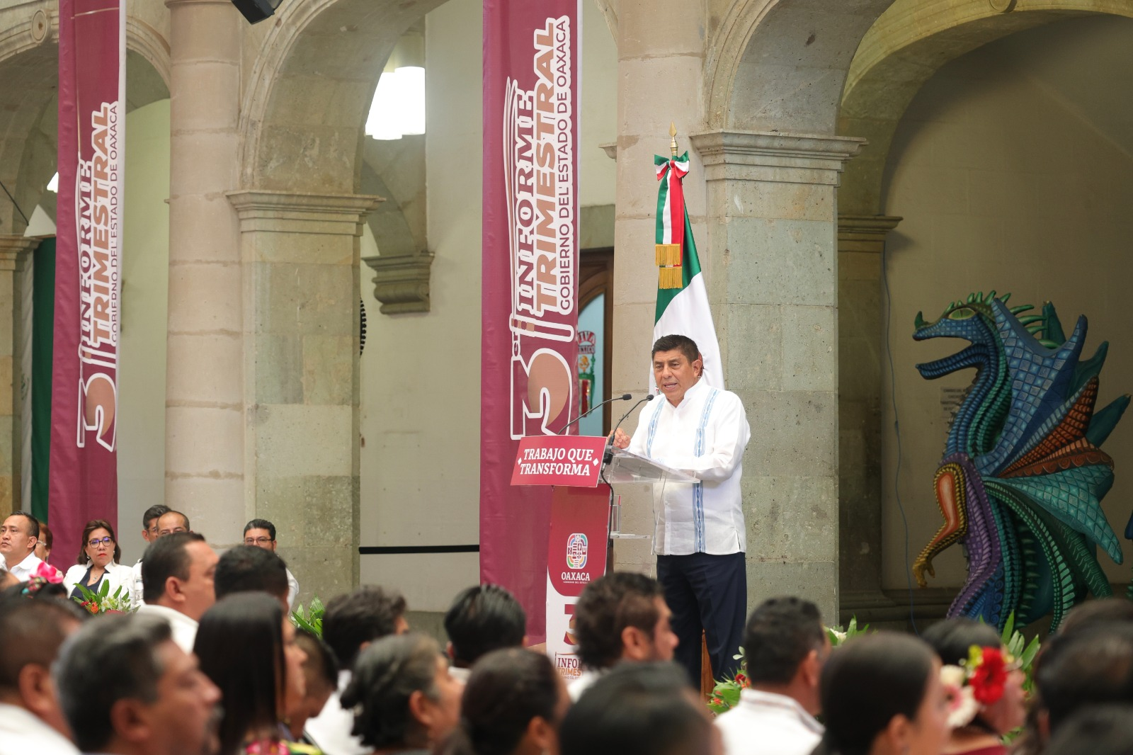 Gobernador de Oaxaca, Salomón Jara presenta Tercer Informe de gobierno.