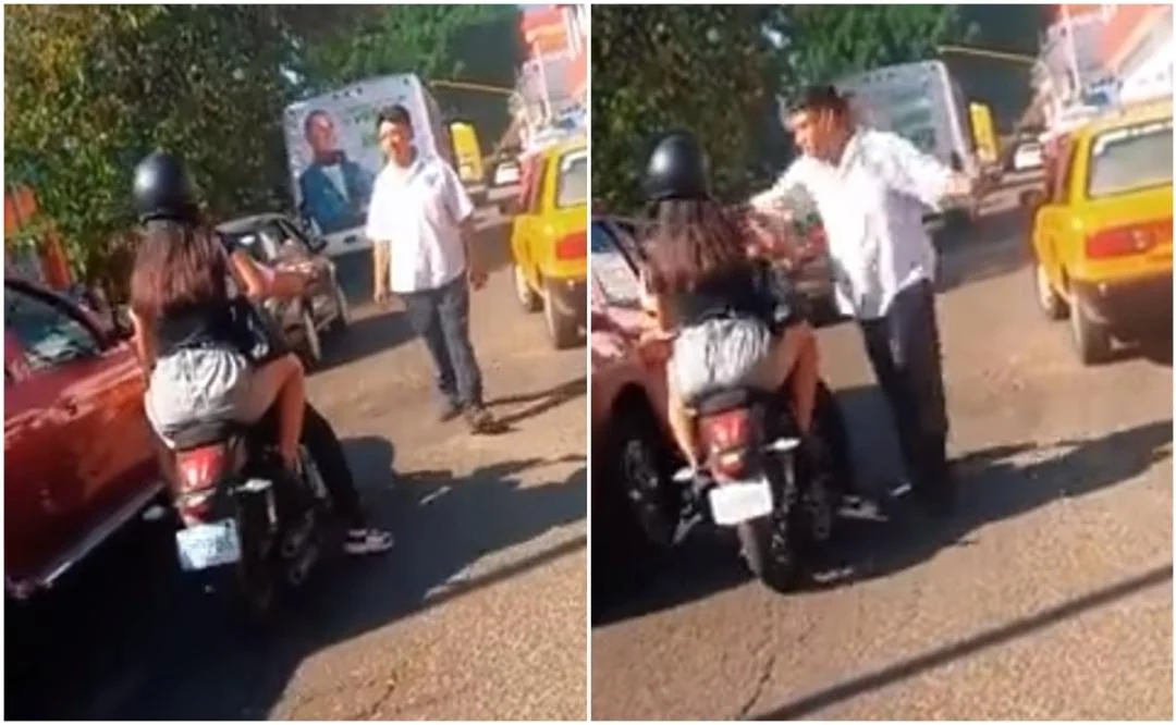 Llama SEMOVI a conductor de taxi que agredió a motociclista en Oaxaca