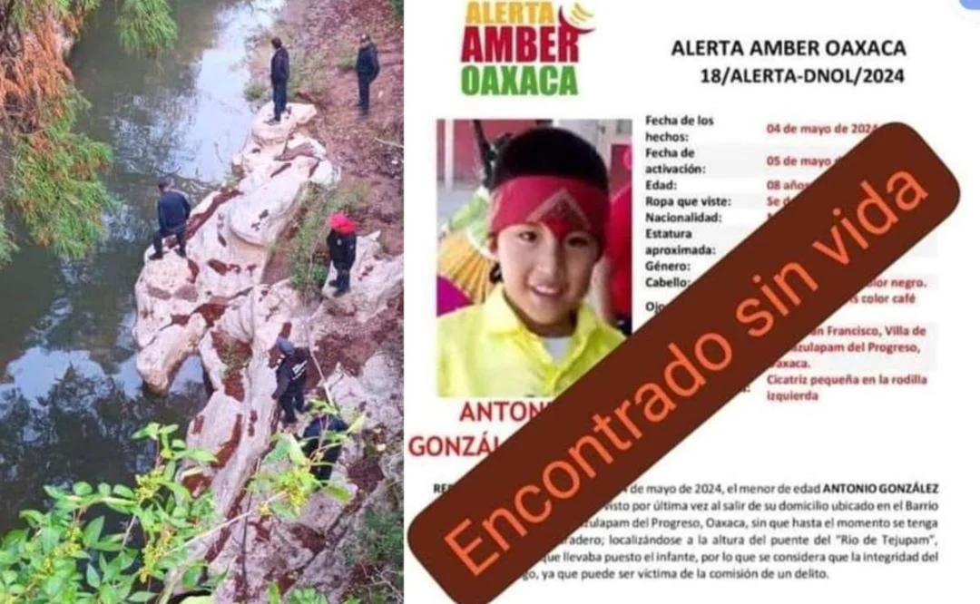 Tragedia en Oaxaca: Encuentran sin vida a niño de 8 años reportado como desaparecido