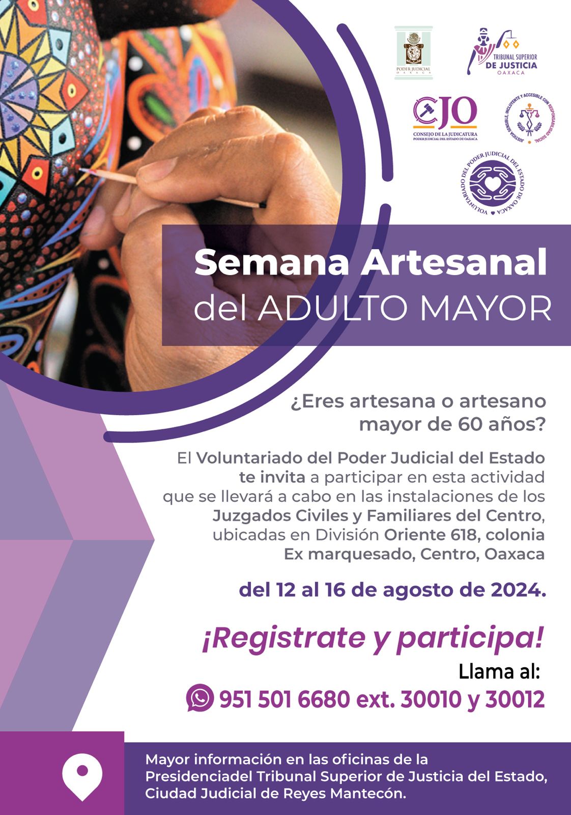 Invitan a Adultos Mayores a Semana Artesanal