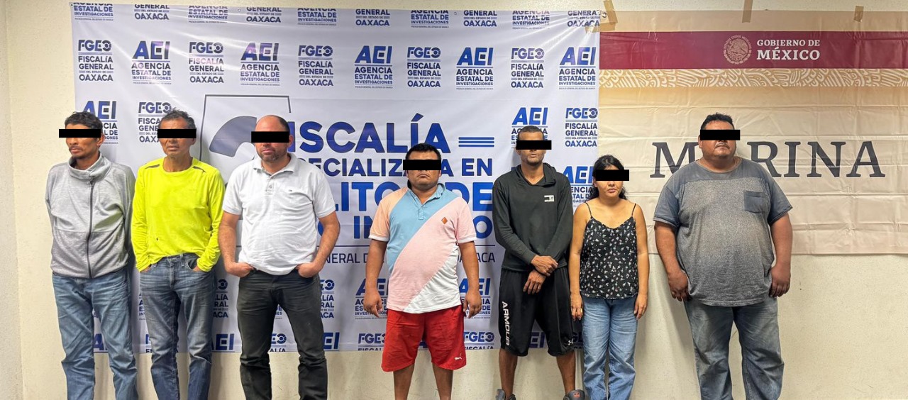 Fiscalía de Oaxaca, SSPC y Secretaría de Marina detienen a siete personas en el Istmo, serían parte de una célula dedicada al narcomenudeo