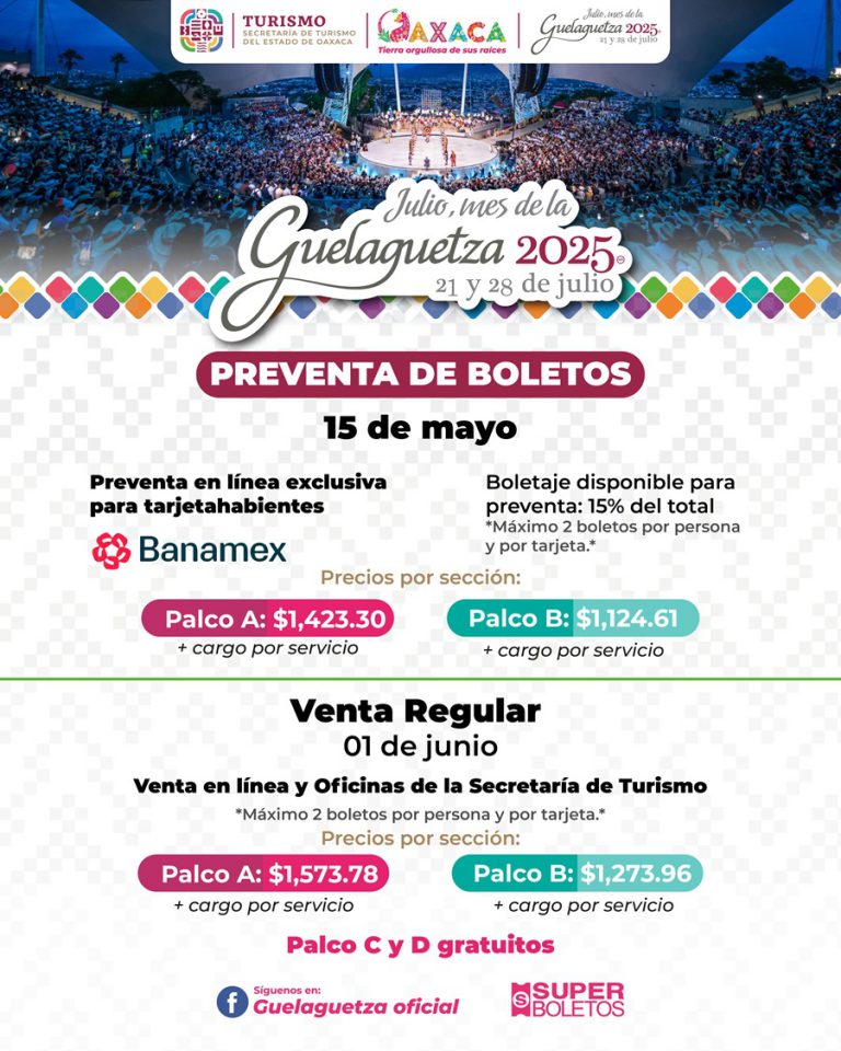 Inicia preventa de boletos para la Guelaguetza 2025 en Oaxaca