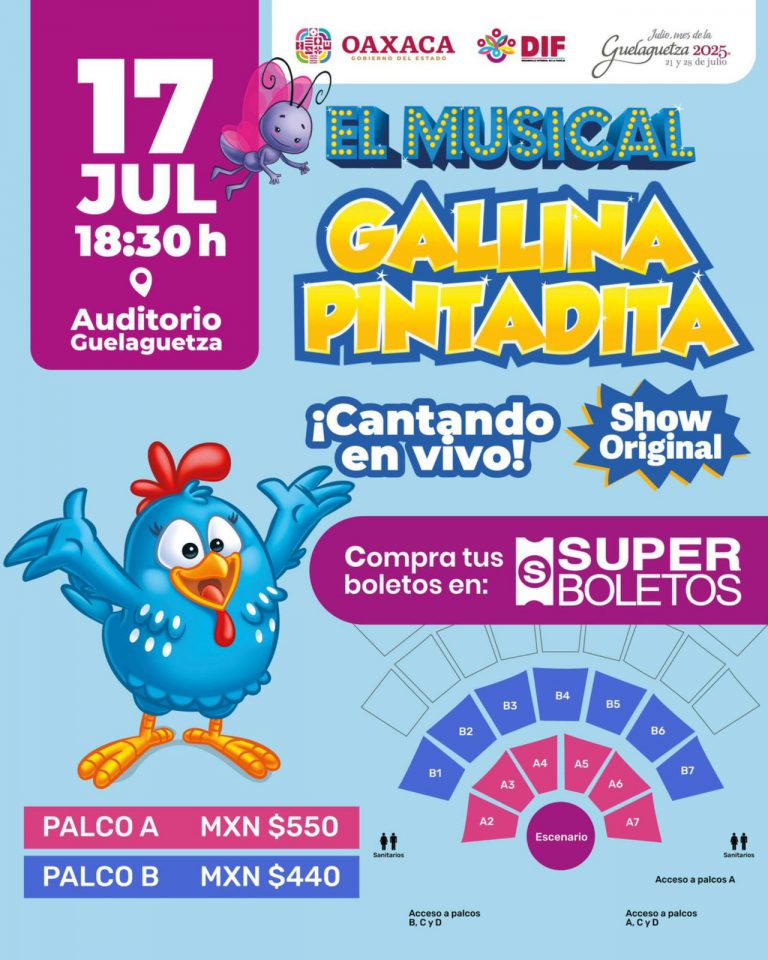 Invita DIF Oaxaca al musical infantil Gallina Pintadita en el Auditorio Guelaguetza