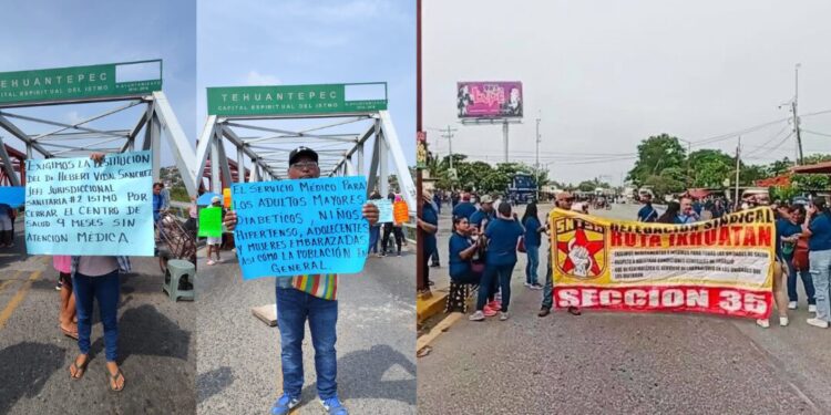 Istmo de Tehuantepec bajo tensión: bloqueos paralizan dos vías principales por protestas del sector salud y comunidad