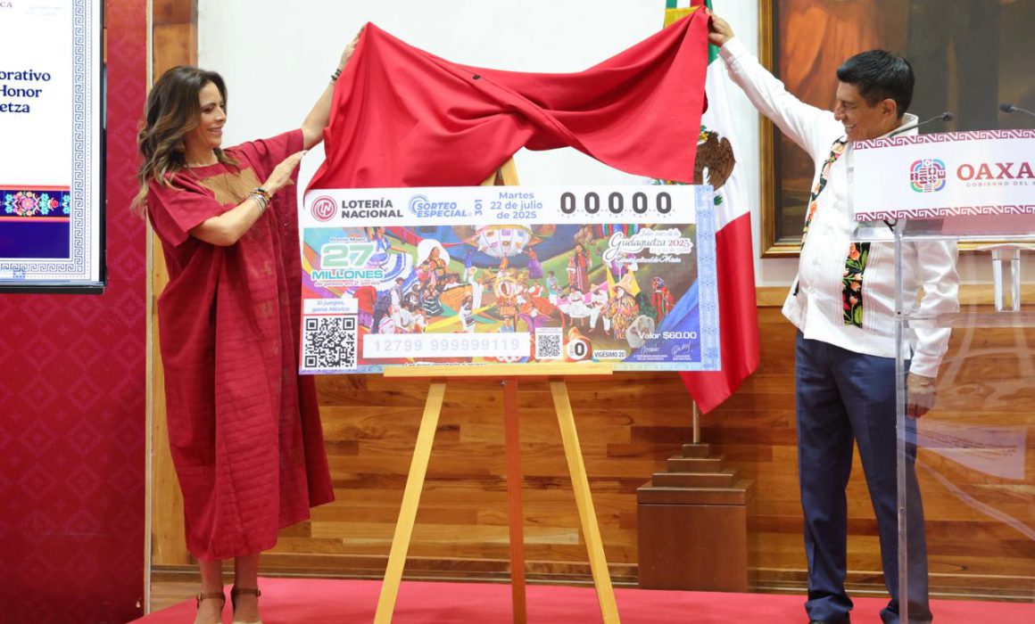 Lotería Nacional lanza billete conmemorativo de la Guelaguetza 2025