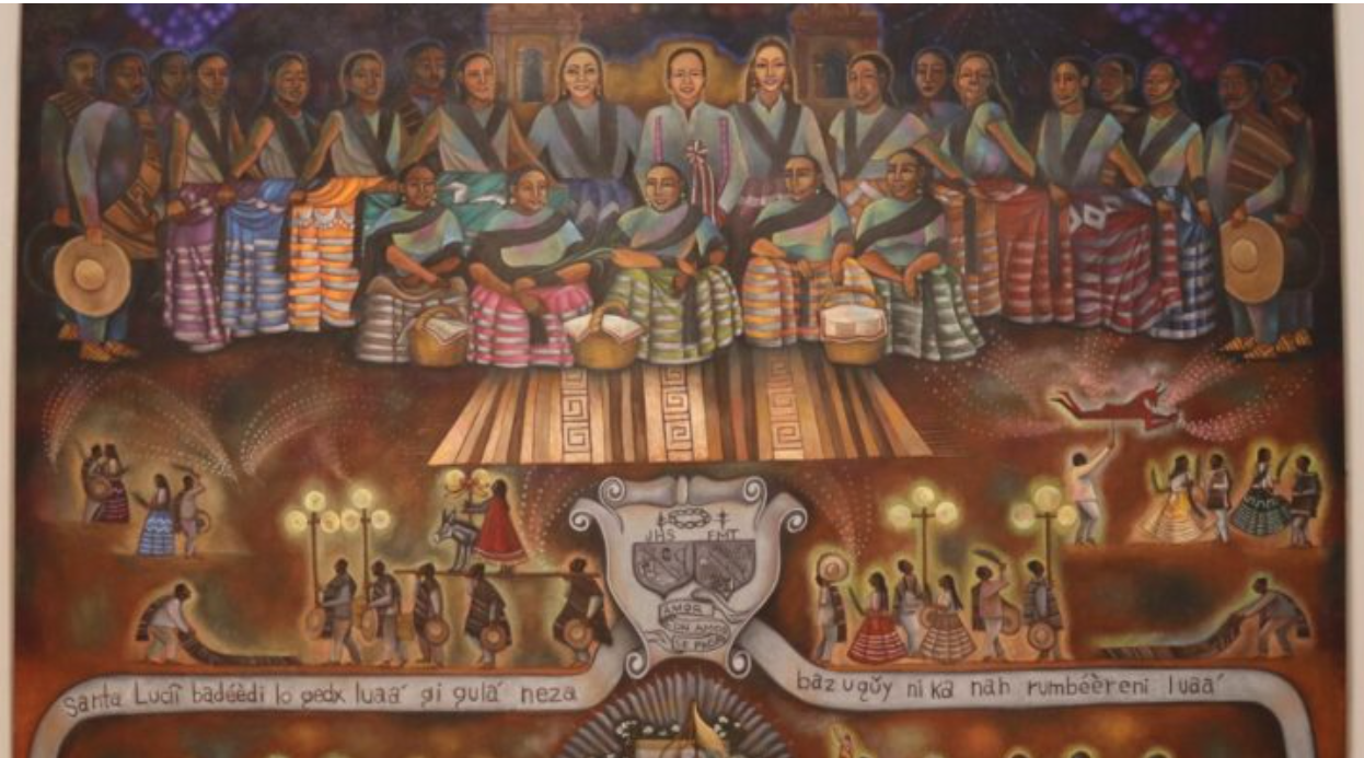 “Santa Lucía se pinta de historia: el mural que lleva su tradición a la Guelaguetza”