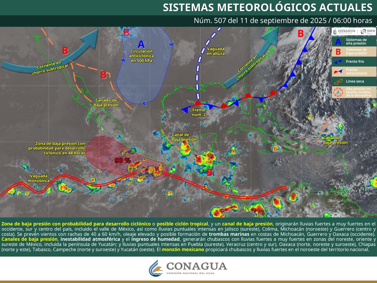 ?️ Este jueves se esperan lluvias fuertes en Oaxaca