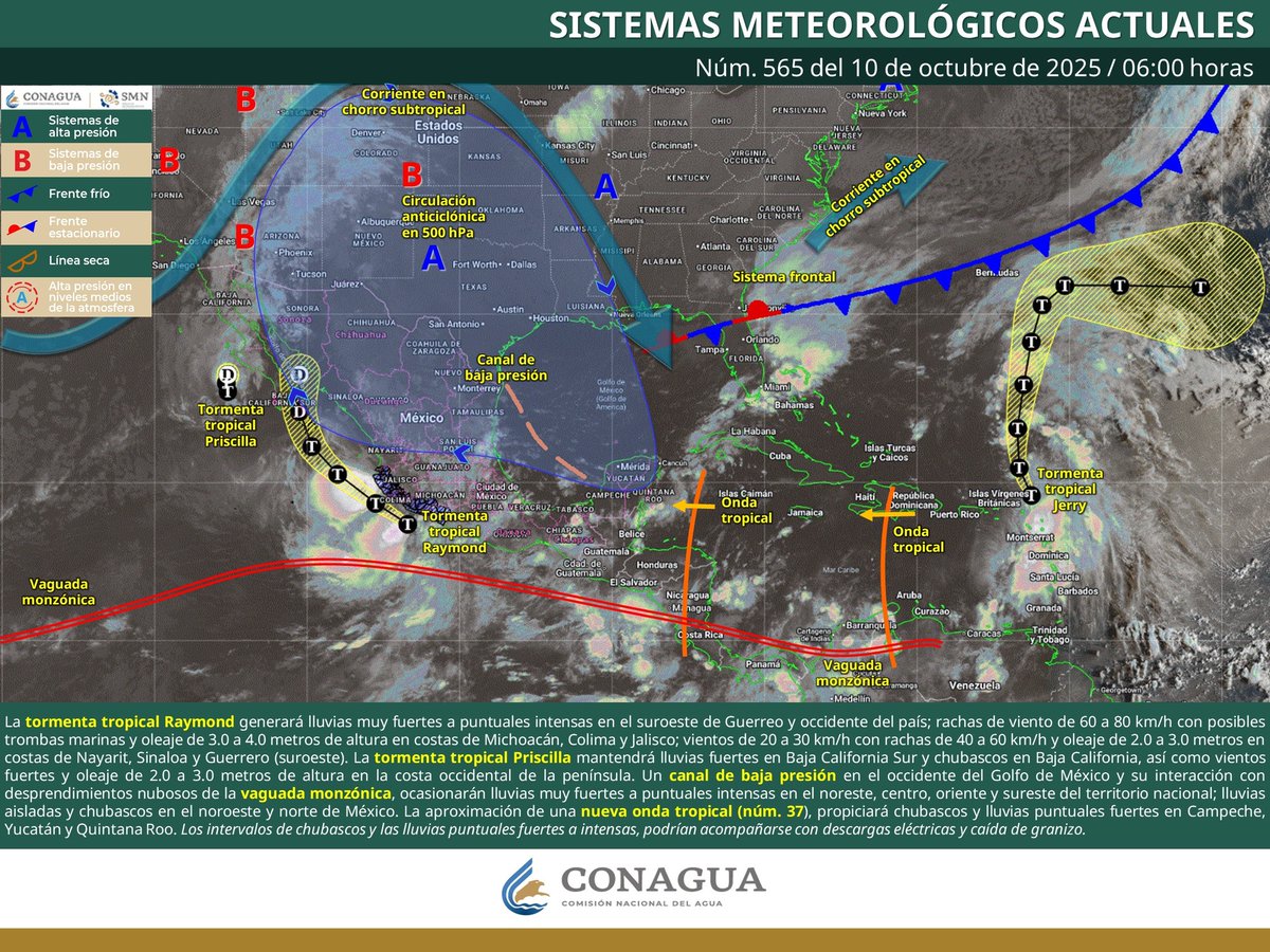?️ ¡Atención, Oaxaca! Se esperan lluvias fuertes este viernes 10 de octubre