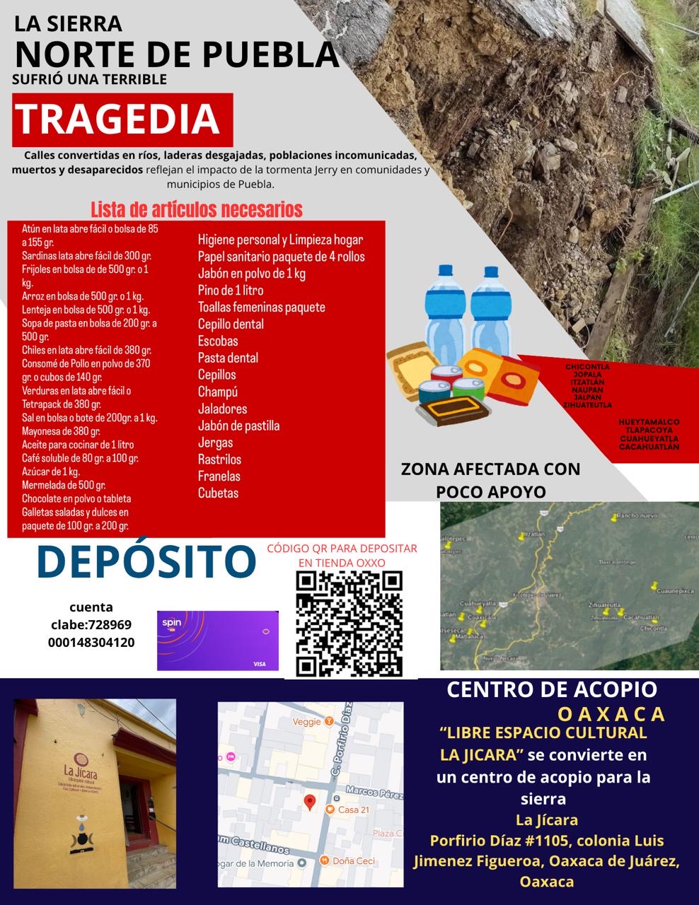 ¡Sierra Norte de Puebla necesita ayuda!